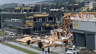 Just minutes ago Storm in Switzerland footage la chauxdefondshuge tornado [upl. by Akcemat]