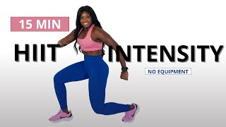 15 MIN HIIT WORKOUT FULL BODY No Equipment  No Repeats Home  burn lots of calories [upl. by Anifad]