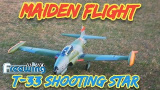 Freewing T33 Shooting Star Maiden Flight aviation rcpilot freewing rcplane edfjet [upl. by Mak1]