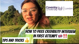 How I passed Coventry university credibility interview in first attempt🇬🇧‼️Detailed answers‼️ [upl. by Attej170]