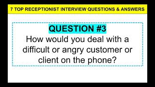 7 RECEPTIONIST INTERVIEW Questions and Answers PASS [upl. by Wilsey131]