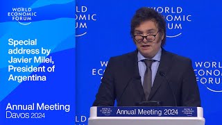 Special address by Javier Milei President of Argentina  Davos 2024  World Economic Forum [upl. by Mufi]