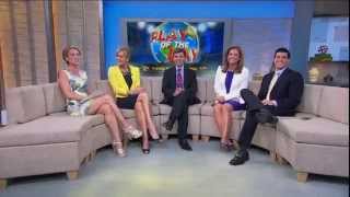 Amy Robach  stiletto high heels amp mini dress  leggy  April 9 2014 [upl. by Alocin]