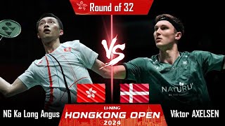 NG Ka Long Angus HKG vs Viktor AXELSEN DEN  Hongkong Open 2024 Badminton [upl. by Nnodnarb589]