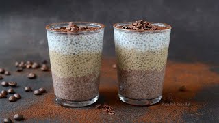 Chia Seed Pudding recipe with coffee vanilla chocolate  Healthy breakfast Light Dessert [upl. by Appleby627]