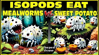 Isopods Eat Mealworms amp Sweet Potato In Isopod House Terrarium  4K [upl. by Jermyn]