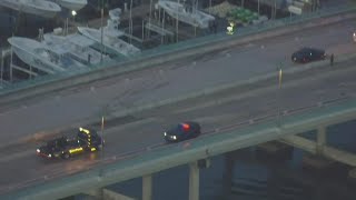 Golf cart and vehicle collide on Blue Heron Bridge in Riviera Beach [upl. by Modie563]