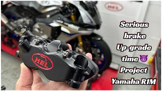 Motorcycle Brake Caliper Replacement Upgrade Guide  HEL Performance Upgrade for Yamaha R1M [upl. by Heyman640]