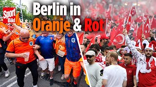 EM 2024 Der Fanmarsch vor dem Spiel Holland – Türkei in Berlin [upl. by Stclair]