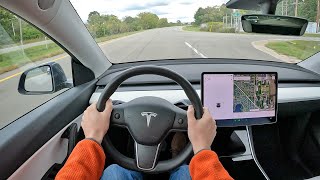 2020 Tesla Model Y Long Range AWD  POV Test Drive Binaural Audio [upl. by Irep972]