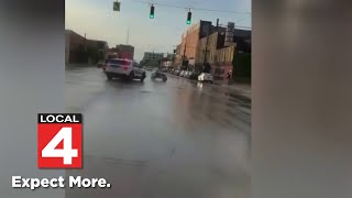 Video shows ATV rider speeding past police in Detroit [upl. by Nitniuq]