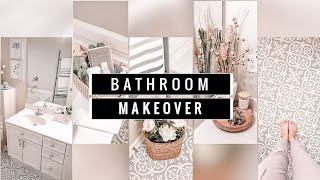 EXTREME BATHROOM MAKEOVER on a budget  Organizing and Decorating IDEAS  Renter Friendly [upl. by Dream]