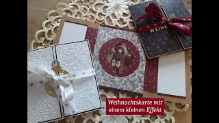 Weihnachtskarte mit einem kleinen Effekt basteln  persönliche Weihnachtskarte [upl. by Gleeson475]