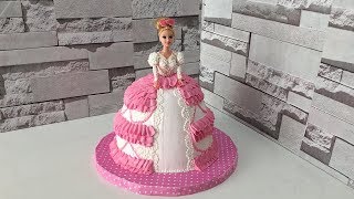 Barbie Doll Cake Design Recipe and Tutorial ❤️🎂 [upl. by Gatian587]