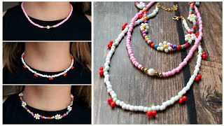 3 ideas para hacer COLLARES de MOSTACILLAS fácil y rápido💫 [upl. by Ainorev400]