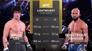 Bruce Lee vs Demetrious Johnson Full Fight  UFC 5 Fight Night [upl. by Bekah599]