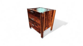 File cabinet with 3 drawers in hardwood by Jorge Zalszupin c 1960  Lot 809 [upl. by Tayib261]