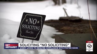 Sandy considers law change to punish salespeople who ignore ‘no soliciting’ signs [upl. by Noirret]