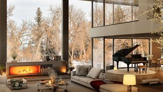 ️🌤️Sunny Winter Morning in Forest Luxury Bedroom With Relaxing Jazz  Piano Music for Work and Study [upl. by Eybba]