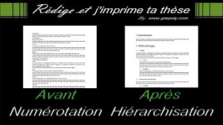 numéroter hiérarchiser des titres chapîtres dans word [upl. by Moise]