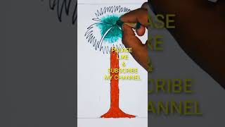 How to draw a palm tree  Tal gach drawing  Palm tree drawing easy yt shorts [upl. by Singleton]