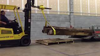 Unloading Trailer with Forklift and Slings [upl. by Eckblad]