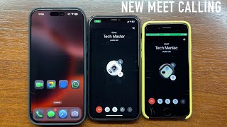 Google Meet ExDuo Legacy Calling vs New Calling Design Outgoing amp Incoming Calls iOS 18 vs iOS 15 [upl. by Ynatsyd]