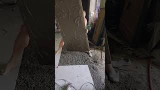 Indoor floor ceramic tile cement mortar fixing process [upl. by Aridnere]