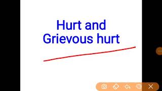 Hurt and grievous hurt  IPC  section 323 324325326 [upl. by Ettevahs]