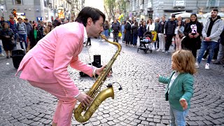 the child ENJOYS this SONG  Ameno  Era  Saxophone Cover Daniele Vitale [upl. by Gilford422]