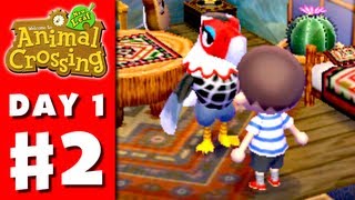 Animal Crossing New Leaf  Part 2  Meeting the Townsfolk Nintendo 3DS Gameplay Walkthrough Day 1 [upl. by Koslo]