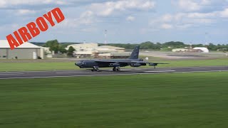 B52 Stratofortress Landing RAF Fairford [upl. by Christalle]