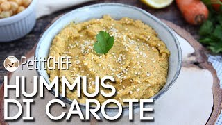 Hummus di carote  Ricetta sfiziosa per laperitivo tutorial cucina PetitChefit [upl. by Nnylsor]