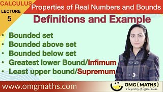 Upper Bound  Lower bound  Least Upper Bound  Greatest Lower Bound  Definitions  Example  Bsc [upl. by Adore]