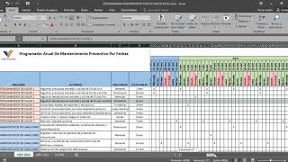 ✅ CRONOGRAMA PLAN DE MANTENIMIENTO PREVENTIVO EN EXCEL POR FECHAS [upl. by Arrio860]