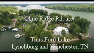 Cline Ridge Road area Tims Ford Lake from the air Aug 2020 [upl. by Moorish]