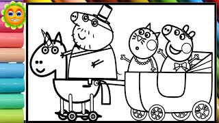 Peppa Pig is Princess Peppa Pig Drawing and Coloring Peppa Pig Tales [upl. by Dobrinsky]