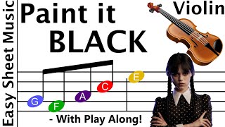 How to Play Paint it Black on Violin  Easy Beginner Sheet Music [upl. by Otxilac]