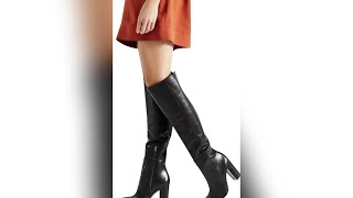 beautiful collection of leather high heel boots perfect for every occasion [upl. by Lertsek271]