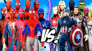 ALL SPIDERMAN SUIT vs THE AVENGERS  Captain America Hulk Iron Man Thor Vision Black Widow [upl. by Utas]