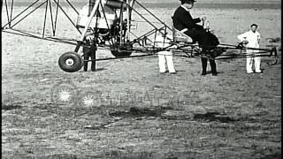 Russian American aircraft designer Igor Sikorsky test flies the VoughtSikorsky VHD Stock Footage [upl. by Audra]