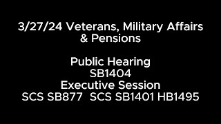 32724 Veterans Military Affairs amp Pensions PH SB1404 ES SCS SB877 SCS SB1401 HB1495 [upl. by Nimocks]