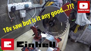 Einhell 18V 210mm Mitre Saw TEMS18210 unboxing amp Review [upl. by Moe]