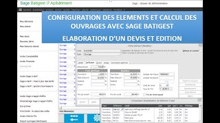 COMMENT CREER LES ELEMENTS AVEC SAGE BATIGEST ET TECHNIQUES DE CALCUL DES OUVRAGES  FACTURATION [upl. by Ylrebmi616]