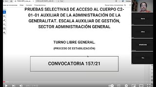 UGT SP GVA  Corrección examen C2 Aux Gestión OPE2021 [upl. by Jegar]