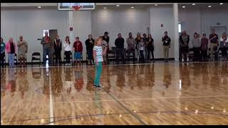 Bailey Niccum age 11 singing National Anthem 2013 [upl. by Annia273]