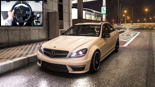 MercedesBenz C63 AMG W204  Assetto Corsa  Steering Wheel Gameplay [upl. by Lothaire]