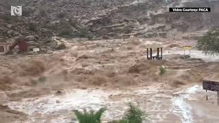 Flash flood at Wadi Bani Khalid [upl. by Ahern331]