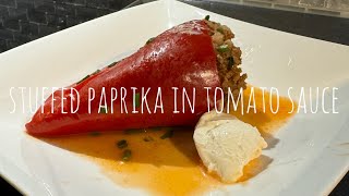 gefüllte 🍚🥩🧅 Paprika 🫑in Tomatensauce🍅 stuffed paprika in tomato sauce [upl. by Enerod]