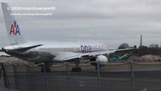 American Airlines 752 Oneworld  Take Off  23R Manchester Airport [upl. by Anaile270]